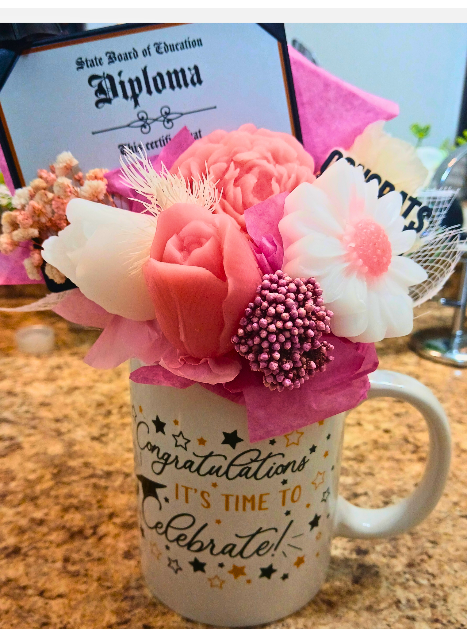 Happy Graduation Accent Mug Bouquet
