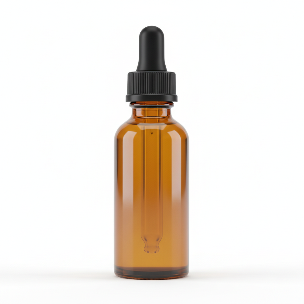 Signature Organic Beard Oil in 1oz amber glass dropper bottle